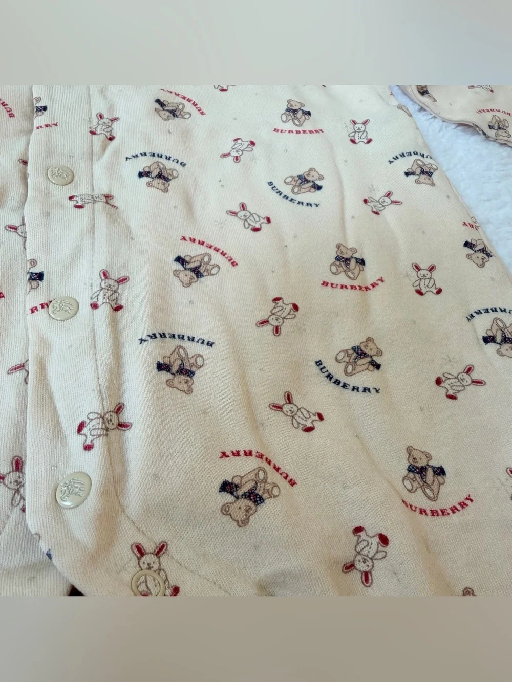 Burberry Baby Girl Rompers Long Sleeve 6-12m Bear Cotton Authentic Nova Check